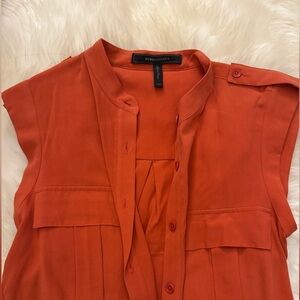 BCBGMaxAzria Women's Orange Sleeveless Blouse